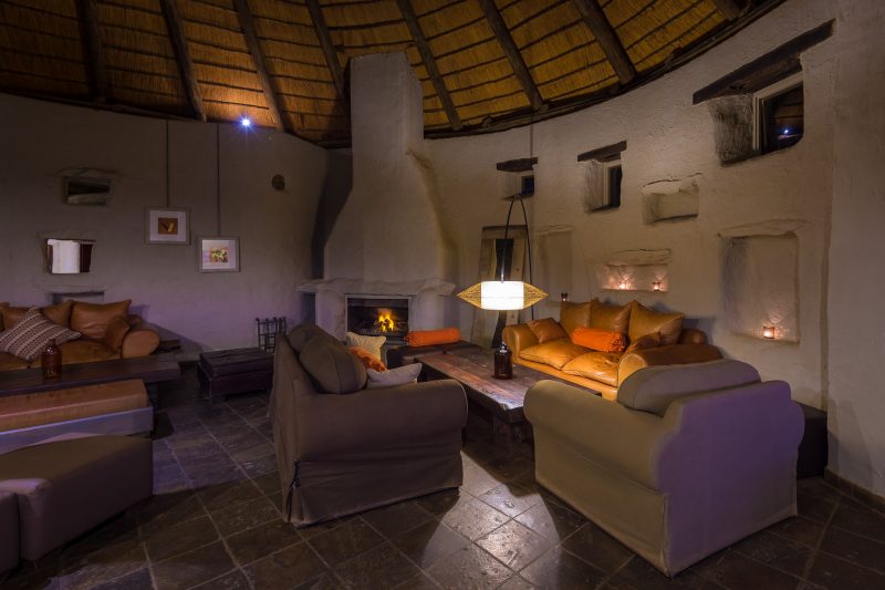 Namibia - 1552 - Sossusvlei - Kulala Desert Lodge - Cozy Lounge and fire