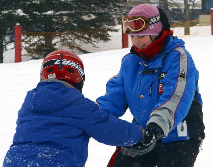 Snowboard Instructor Teaching