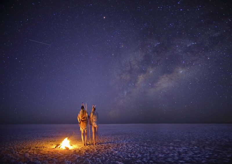 Botswana - Makgadikgadi Pans National Park - Meno a Kwena Salt Pan at night stargazing