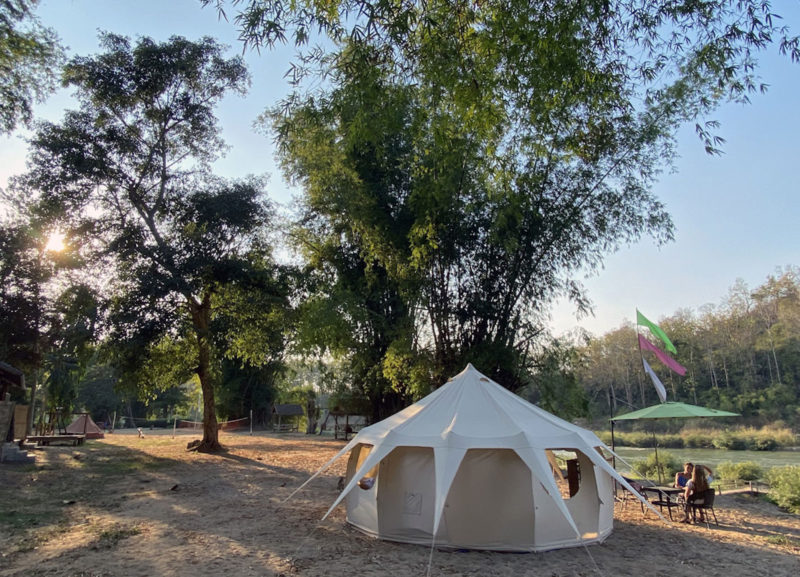 Laos - Luang Prabang - 17089 - Tent next to River