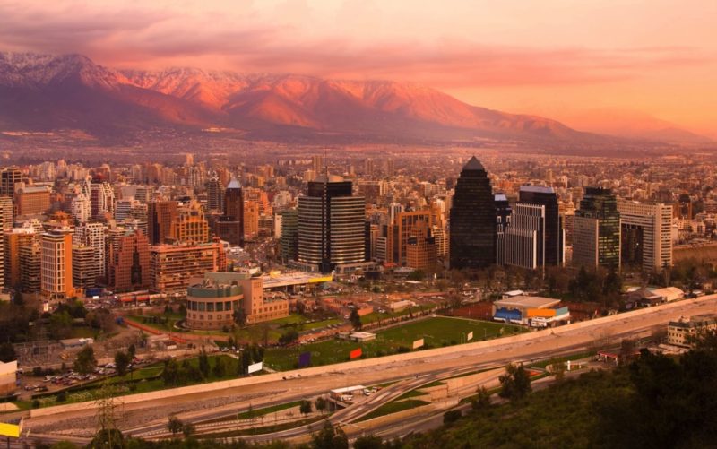 Chile - 1560 - Santiago - City Scene at Dusk