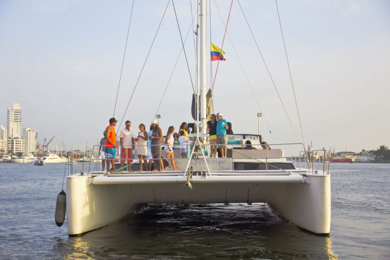 Colombia - 1558 - Cartagena Catamaran Boat Ocean