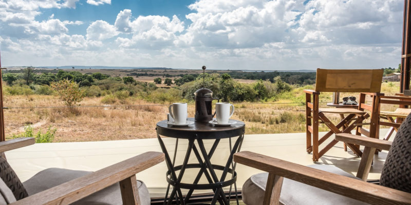 Kenya - 12890 - - Elephant Pepper Camp - Tent Terrace Views over the bush