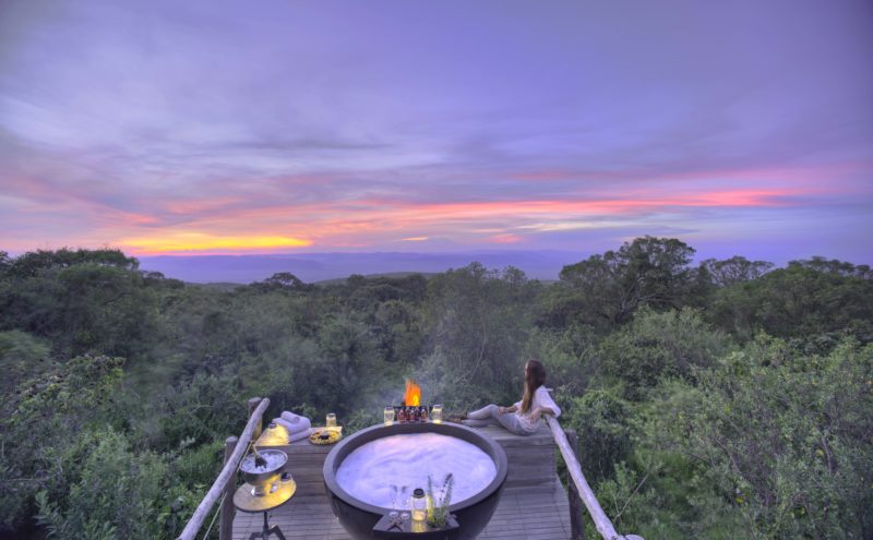 Tanzania - 17467 - The Highlands Camp - Honeymoon Hot Tub Sunset views over the national park