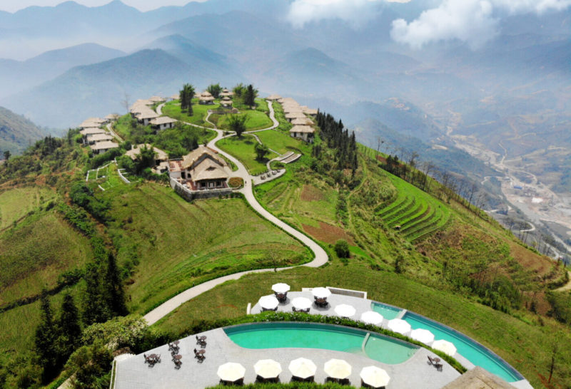 Vietnam - Sapa - 16103 - Arial shot of Lodges