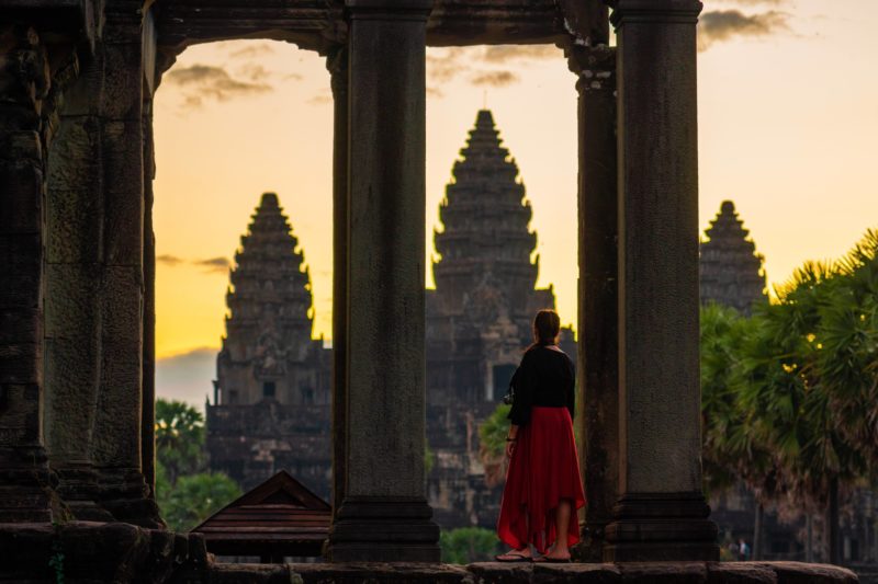 Cambodia - 18260 - Angkor Wat Temple -Silhoutted