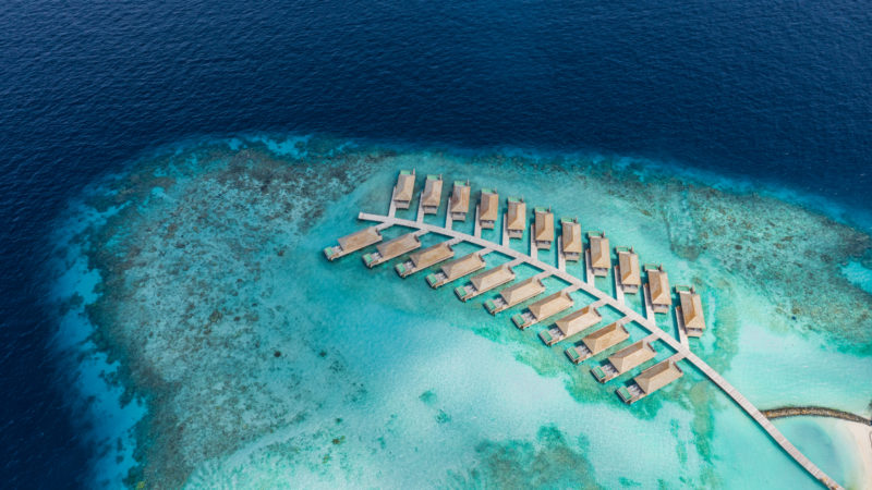 Maldives - Male Atoll - 1567- Kagi Maldives Spa Island - Ocean Pool Villa Atoll Drone View