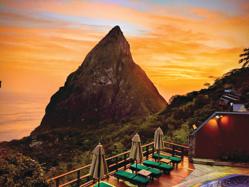 Caribbean - St Lucia, Malgretoute - Ladera Resort at night